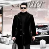 Men's Trench Coats 2022 Men's Mink Velvet Coat Middle-aged And Elderly Gold Mid-length Thick Warm