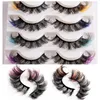 Premium Multilayer Thick Colorful False Eyelashes Naturally Soft and Delicate Hand Made Reusable Curly Mink Fake Lashes Messy Crisscross Eyelash Extensions