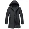 Trench Coats Men's Brand Hooded Long Coat Spring and Automne Automne Casual Slim Masculino Mens Vestes Vestes