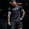 Camisetas masculinas 2022 Camisa de moda masculina Treinamento de esportes Men tops de fitness fitness roupas de musculos machos algodão slim fit tees