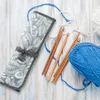 Sacs de rangement Crochet Crochet Sac Vide pour et aiguilles à tricoter Ciseaux Règle Kit d'accessoires Case