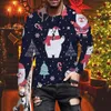 رجال القمصان Feitong Christmas Men Black Tshirt Autumn Winter Discual Orgric Princed Long Sleeve T-Shirt Streetwear Tops Tops Tops