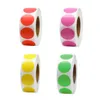 Adesivos de ponto circular rótulos de codificação de cores 500 pcs por rolo multicolor 2,5cm 1 polegada 1221540