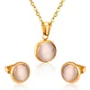 Ketting oorbellen set luxukisskids opal shell Dubai bruiloft bruids kerst hanger oorbel voor vrouwen gouden sieraden