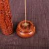 Fragrance Lamps Ebony Sour Twig Wood Carved Dragon Vertical Incense Burner Handmade Censer Furnace Round Burne