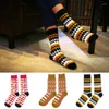 Men's Socks 2022 Summer Fashion Men's Color Striped Jacquard Art Hit Point Long Crew Happy Men Harajuku Dress