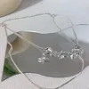 Pendentif Colliers 2022 À La Mode Géométrique Goutte D'eau Cristal Collier Pour Les Femmes Brillant Étoile INS Chaîne Multicouche Charme Chunky Bijoux Cadeau