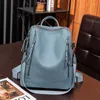 Backpack European And American Fashion Backapcks For Women Large-capacity PU Student School Bag Simple Casual Outdoor Handbag