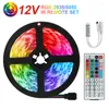 Strips RGB LED Strip Lights Bluetooth WiFi 5M10M15M DC12V Remote Regelverlichting Neo SMD Flexibele waterdichte Luces Tape diode