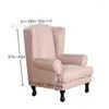 Stol t￤cker fast f￤rgvinge bakre omslag fleece elastisk f￥t￶lj stretch slipcover f￶r wingback armestskydd