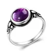 Cluster-Ringe Amethyst 925 Sterling Silber Ring Edler Schmuck Damen Natürlich Hochzeitstag Verlobungsgeschenke