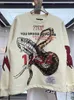 Felpe con cappuccio da uomo Fleece Snake Print RRR123 Felpe Uomo Donna Top Version Felpa con cappuccio RRR 123 Girocollo