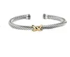 Charm X -armband Sliver Zircon Twisted Fashion Designer smycken flätade armband Diamond Bangle Gold Luxury Birthday Present For Women4477823