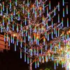 سلاسل في الهواء الطلق LED LED Meteor أضواء دش تساقط المطر قطرة خرافية سلسلة الضوء مضاد للماء حفلة عيد الميلاد ديكور العطلة