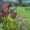 Solar Garden Watering Can Lights Lawn Lamp Metal Hanging Fairy Light Shower Lantern Waterproof Waterfall String For Yard Decor