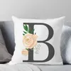 Kussenbrief Bloem afdrukkoffer polyester decoratieve kussenslopen gooien auto bank cover Home Office eenvoudig decoreren