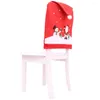 Chair Covers Red Santa Claus Snowman Christmas Dinner Back Table Party Decor Decorations Housse De Chaise