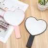 Hjärtformad resehandhållen speglar kosmetisk handspegel med handtagsmakeup spegel söta kärleksform hemverktyg