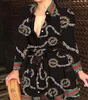 2023 vestidos casuales de mujer de verano de manga larga con cuello en V moda sexy vestido camisero estampado
