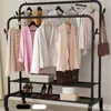 Stockage de vêtements porte-manteau cintre sol debout suspendu armoire séchage meubles simples Mobile tissu Rail