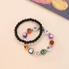 Strand lovecryst 2st/set akrylpärlor halloween skalle armband för kvinnor flickor handgjorda smycken gåvor