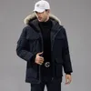 Winter Down Jackets 남자 야외 레저 다운 파카 바람 방향 오버 코트 남자 방수 및 눈장 재킷 두꺼운 진짜 늑대 모피 세련된 여자 파카