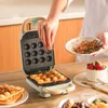 Ekmek Yapımcıları 650W Elektrikli Sandviç Yapımcısı Waffle Machine Tost Makinesi Tost Makinesi Baker Kahvaltı Takoyaki Krep Donutları Sandwichera ile 5 tabak