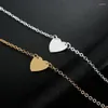 Charm Bracelets Fashion Simple Chain Peach Heart Bracelet Anklet Gold Ladies Stainless Steel Gift Support Wholesale