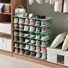 Étagère à chaussures en plastique pour rangement de vêtements, porte Simple, étroite et petite économie domestique, armoire à Six couches anti-poussière, peu encombrante