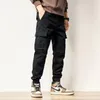 Herenbroek kaki vracht mannen streetwear casual potlood herfst mode tactische big pocket katoenen joggers broek