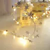 Strängar utomhusstjärna Fairy Light 10m 100Led Battery Operated Twinkle String Christmas Wedding Party Copper Wire Garland