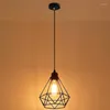 Lampy wiszące nowoczesne LED Iron Black Minimalist Metal Cage Lampa salon Restaurant T Shop Bare Dekoracja Cande