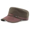 Berretti Cap Capite militari Inlavati Cotton Flat Top Caps Cash Cadet Hat Femmina Hat Bone Man