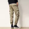 Men's Pants Khaki Cargo Men Streetwear Casual Pencil Autumn Fashion Tactical Big Pocket Cotton Joggers Trousers