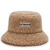 Basker Autumn and Winter Lamb Hair Fashion Basin Cap Men Women All-Match Teddy Cashmere Fisherman Hat