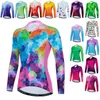 Giacche da corsa Maglia da ciclismo colorata Manica lunga Donna Pro Team Abbigliamento da bicicletta Camicia traspirante per mountain bike autunnale