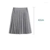 Clothing Sets Girls School Uniform Black Pleated Skirt Short/Middle/Long Solid Color JK Suit Elastic Waist High Dress For Teenager