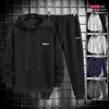 Męskie dresy męskie Men Casual Set Spring Autumn Hooded Tracksuit Jogging Suit męski bluzy sportowe 2PCS Solidne zestawy sportowe 220930