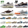 2023 Women Mens Airsmax Max 1 Buty do biegania Patta 1S 87 Cactus Jack Fragment Odwrotna Mocha Crepe Hed