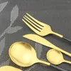 Flatware Sets 30Pcs Pink Silver Cutlery Set Knives Fruit Cake Fork Tea Spoon Dinnerware Stainless Steel Kitchen Silverware Tableware