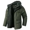 Racing Jackets Winter Thick Jacket Men Cotton Warm Parka Coat 2022 Casual Fleece Military Cargo Male Windbreaker Overcoats