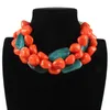 Chaînes Femmes Ethnique Grand Collier De Résine Irrégulière Bohème Multi Couche Strand Africain Collares Grandes Chunky Collier