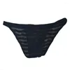 Underpants Sheer Mesh Briefs Sexy Mens Underwear Bikini Panties Ultra Thin Men Striped Transparent Mini Gay Cueca Hombre