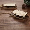 Juldekorationer 5st Santa Sleigh Rustic Table Decor Wood Figurin Xmas släspreven för hemmet