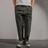 Calça masculina pesada japonesa retrô puro algodão macacão masculino casual solto cônico