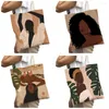 쇼핑 가방 검은 아프리카 소녀 예술 여자 캔버스 쇼핑퍼 가방 양쪽 재사용 가능한 패션 만화 아름다운 레이디 토트 어깨 핸드백