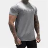 Camisetas masculinas 2022 Camisa de moda masculina Treinamento de esportes Men tops de fitness fitness roupas de musculos machos algodão slim fit tees