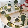 Strings 2M 10M Artificial Eucalyptus String Light Battery Operated Garland Vines For Christmas Party Holiday Indoor Outdoor Decor