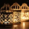 Candle Holders Lantern Hollow Hanging Bird Cage Holder Candlestick Classic Wedding Decor