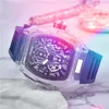 Mens Top Brand 43MM Reloj Diseñador a prueba de agua Japón Movimiento de cuarzo Reloj Cronógrafo Correa de goma Capa luminosa Estilo deportivo Calendario Regalos Relojes de pulsera